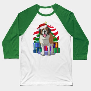 Saint Bernard Dog Christmas Tree Decoration Baseball T-Shirt